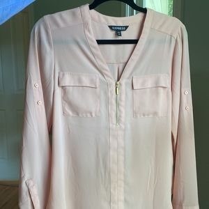 Express long sleeve half zip blouse shirt